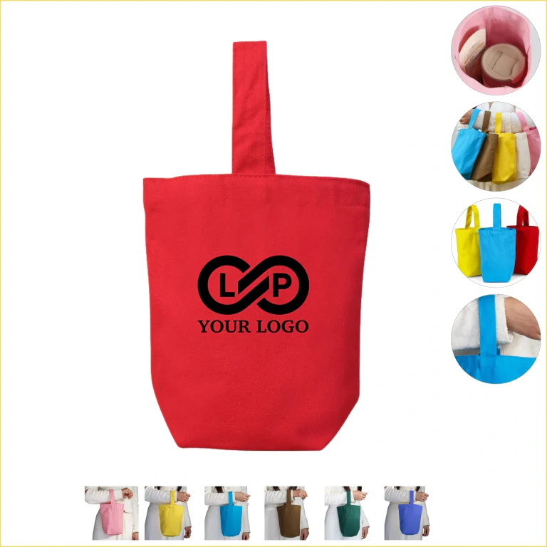 Stock Portable Customizable Colorful Small Canvas Tote Bag