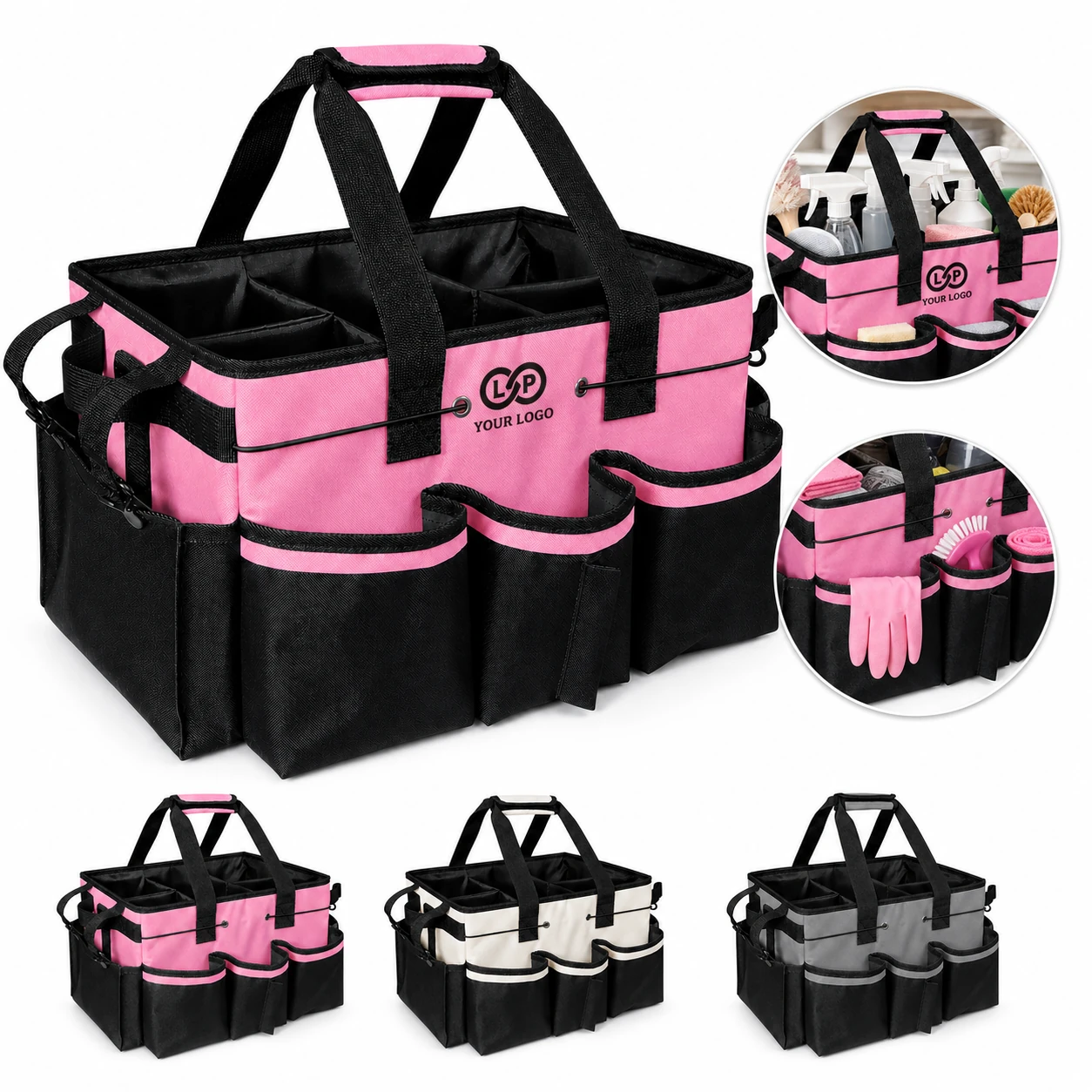 Large Housekeepers Tool Organizer Tote Bag Cleaning Caddy