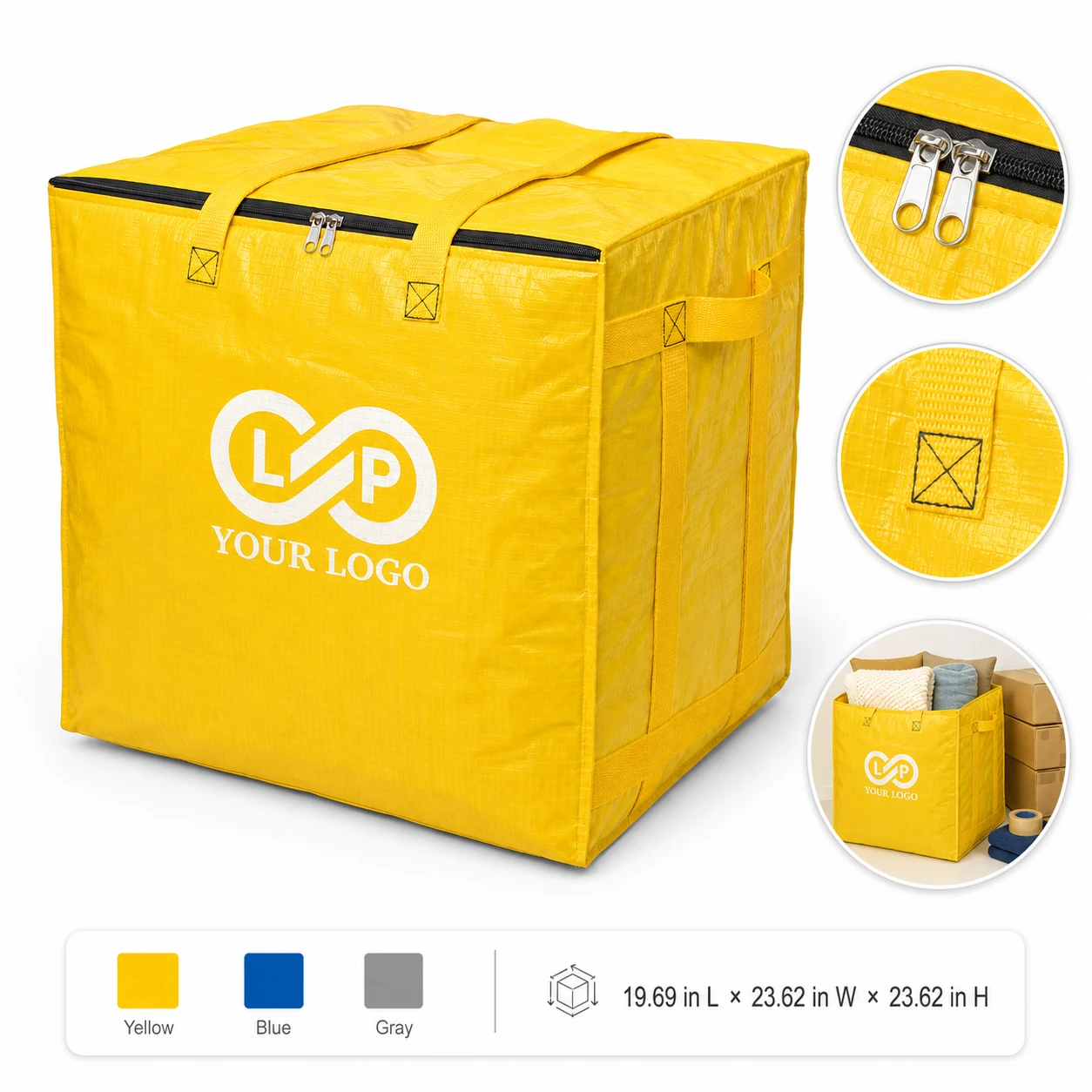 Heavy Duty Extra Durable Storage Totes Large Moving Bags