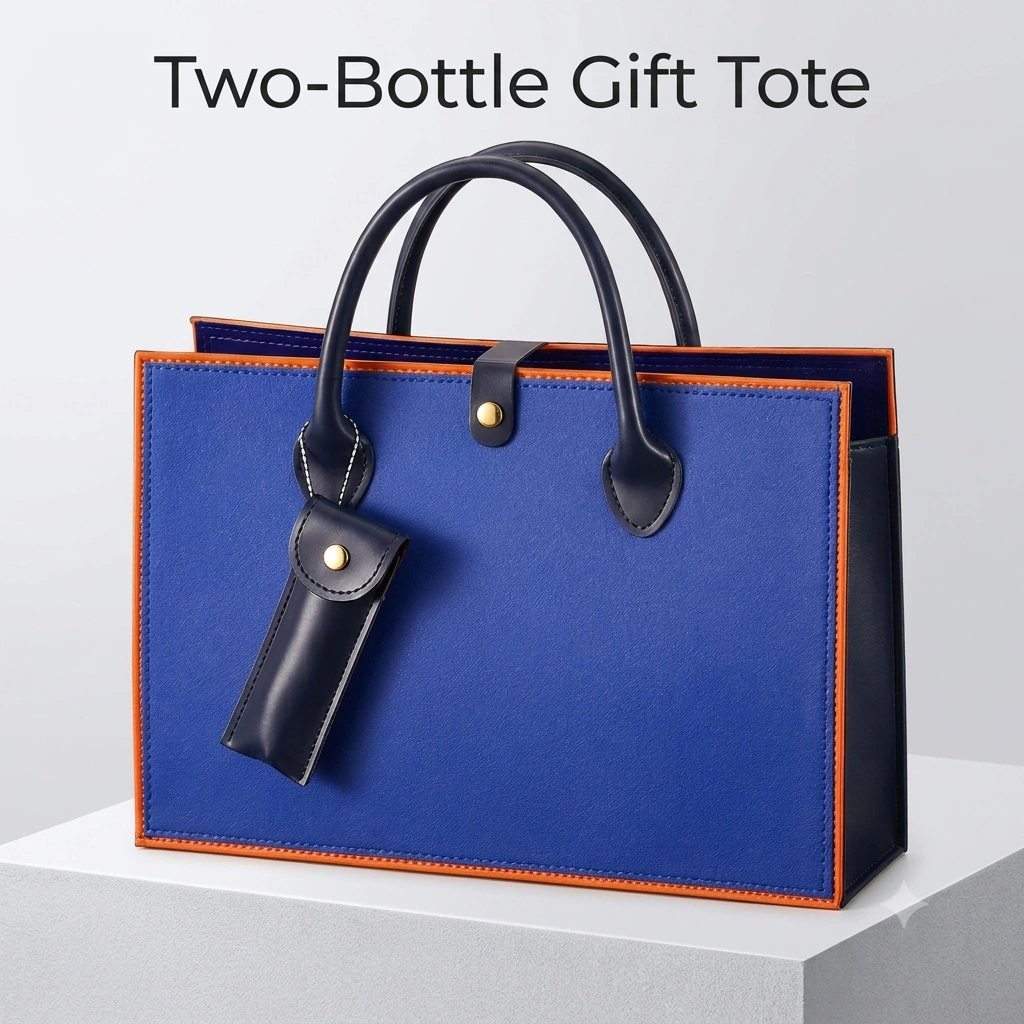 Portable Two Bottles Wine Gift Tote Carrier Gift Bag