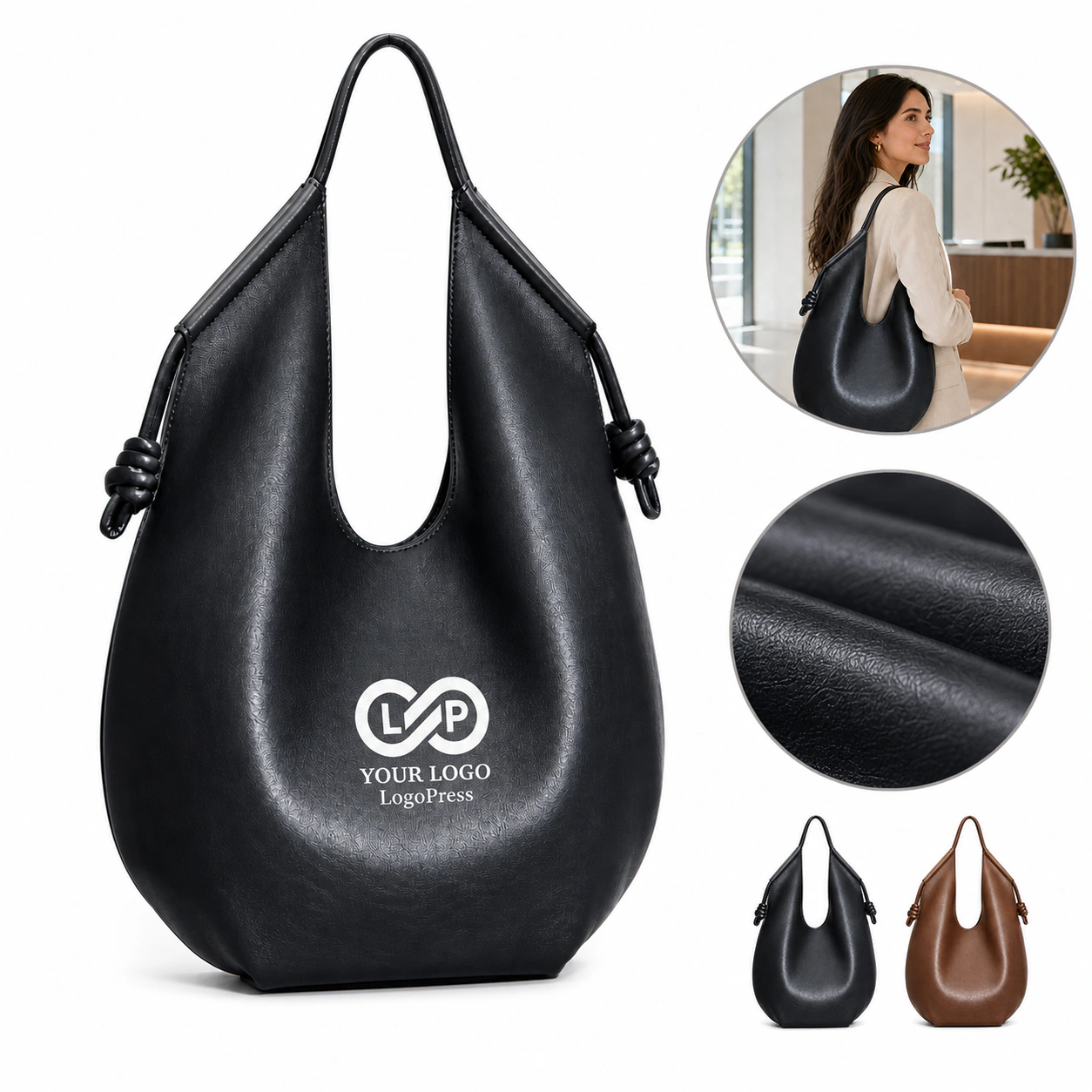 Large Soft PU Leather Hobo Bag for Women