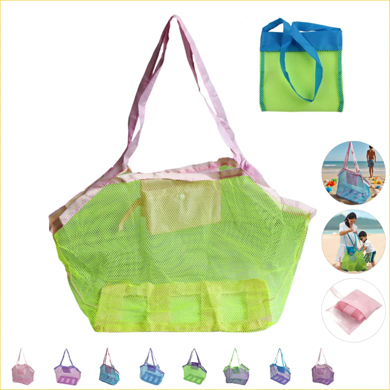 Large Foldable Mesh Beach Bag Children Toys Storage Totes
