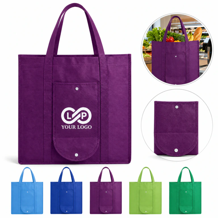 Foldable Reusable Grocery Tote Bag, Eco-Friendly