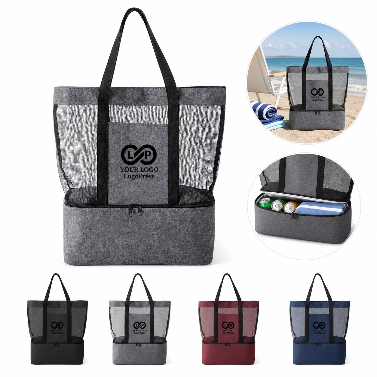 Waterproof Dry Wet Separation Beach Insulation Tote Bag