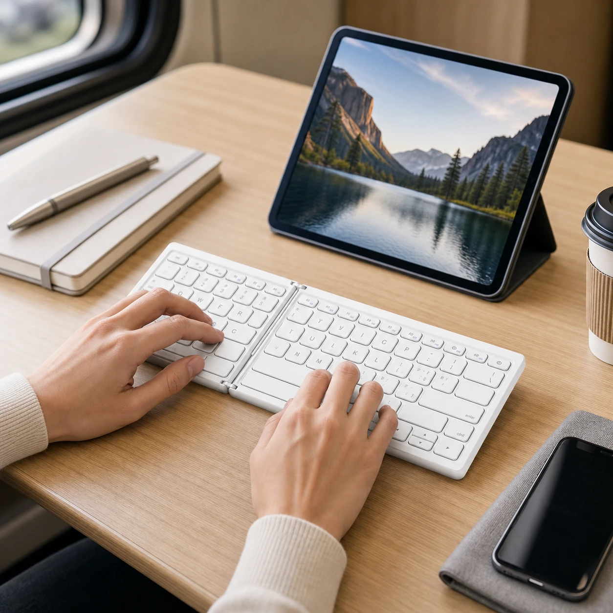 Foldable Bluetooth Keyboard and Mouse Combo, Rechargeable