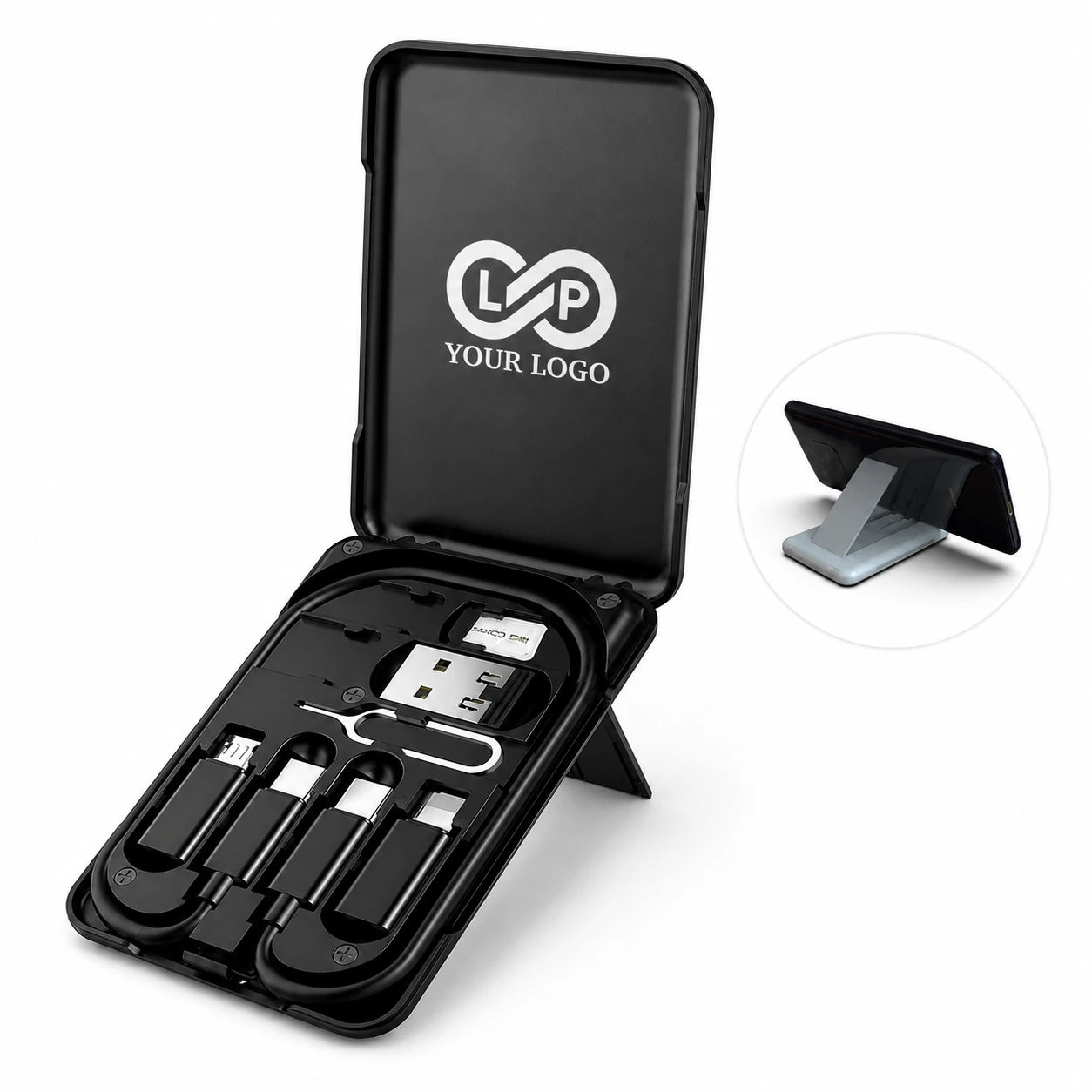 Multifunction Data Cable Adapter Kit with Phone Stand