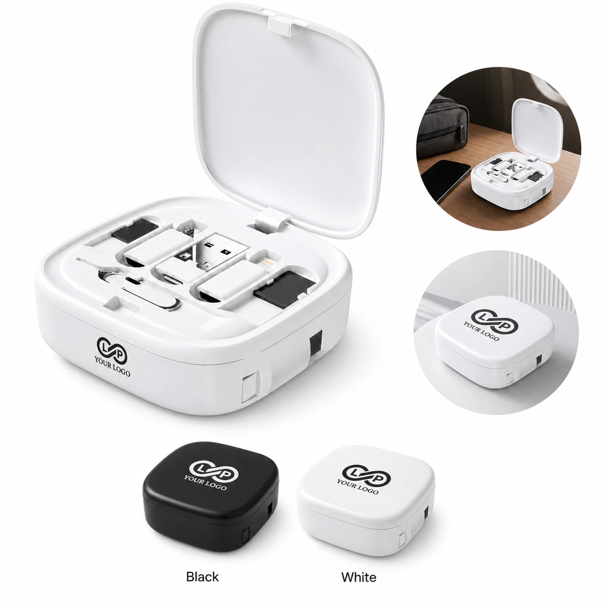 Travel Compact Retractable USB Adapter Kit