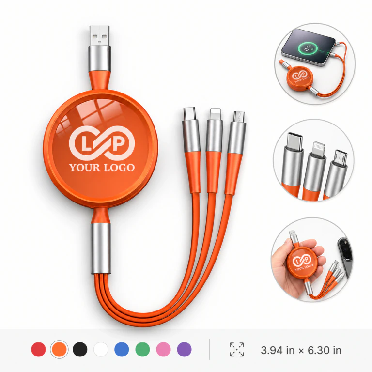 3-in-1 Retractable Charger Cable for Multiple Devices