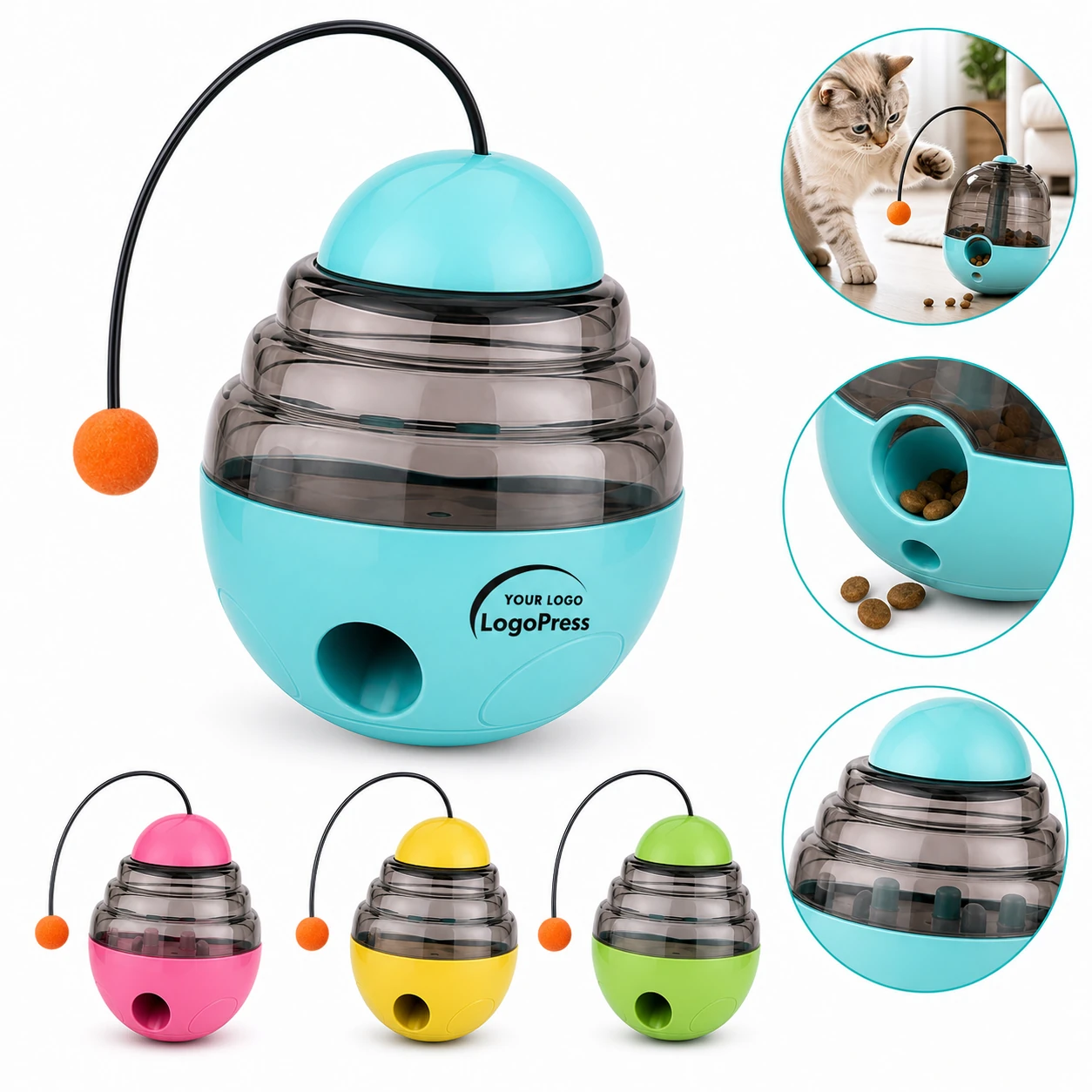 Pet Supplies Tumbler Toy Cat Teaser Stick Food Leak Ball