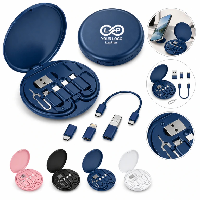 USB Charging Adapter Kit with PC, Card Needle & Phone Stand