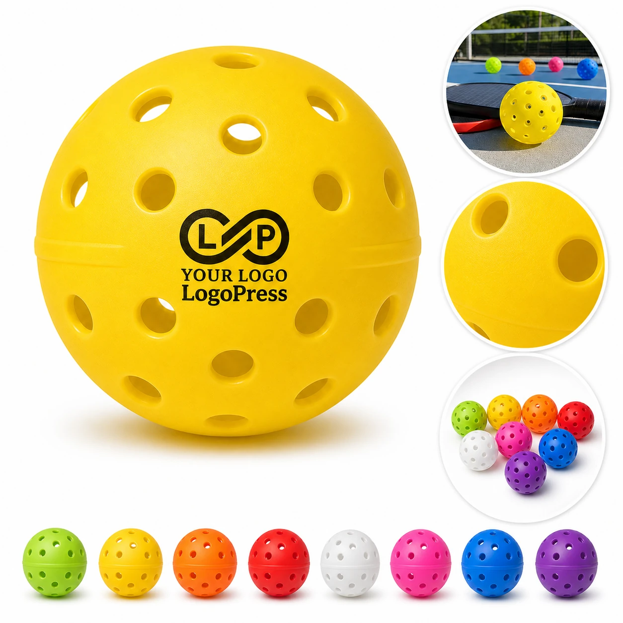 Outdoor Sports 26 Holes Elastic Durable Pickleball Balls