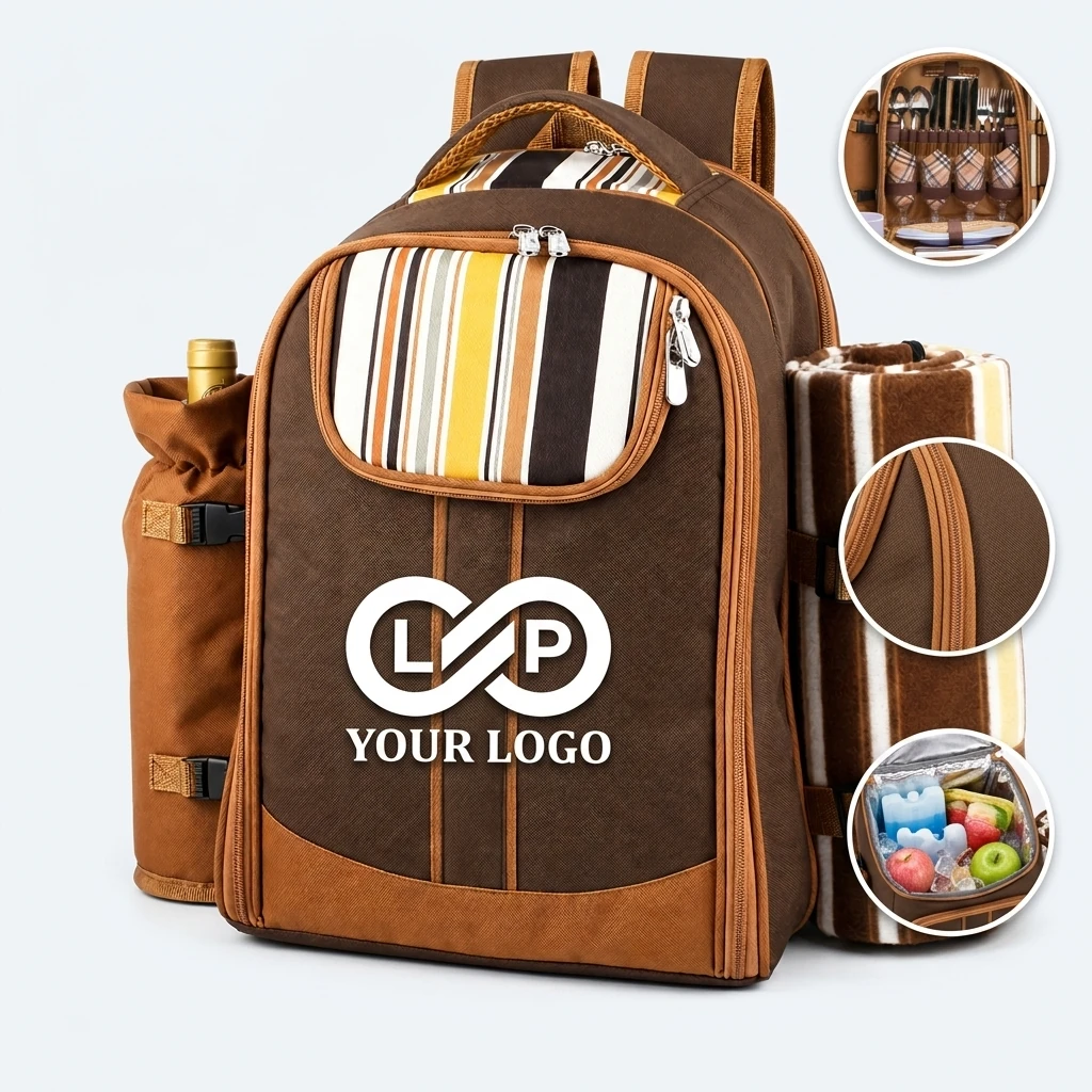 Large Capacity Camping Picnic Backpack with 4-Person Cutlery