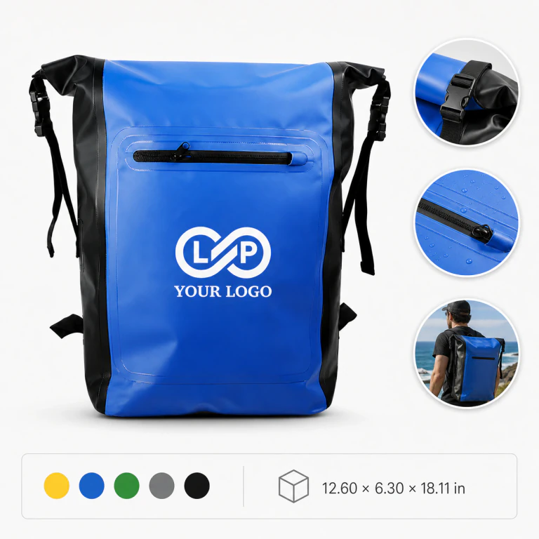 25L PVC Outdoor Waterproof Backpack with Roll-Top Closure