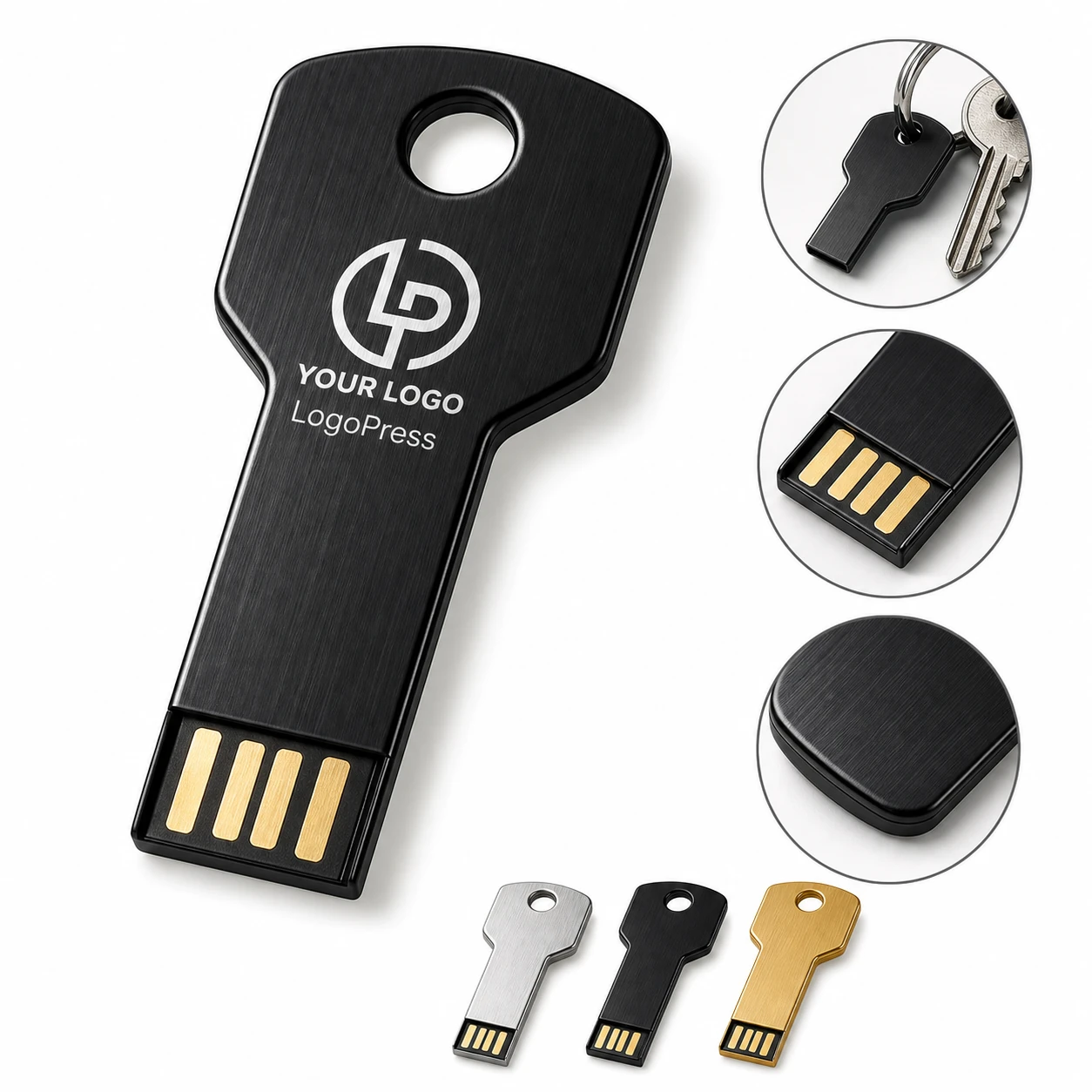Customizable Key-shaped Metal USB Flash Drive