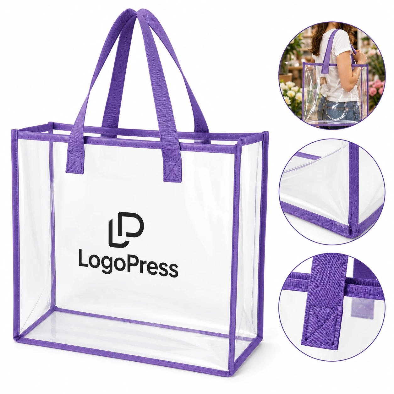 Fashion Party Plastic Clear PVC Hand Tote Bag - Durable