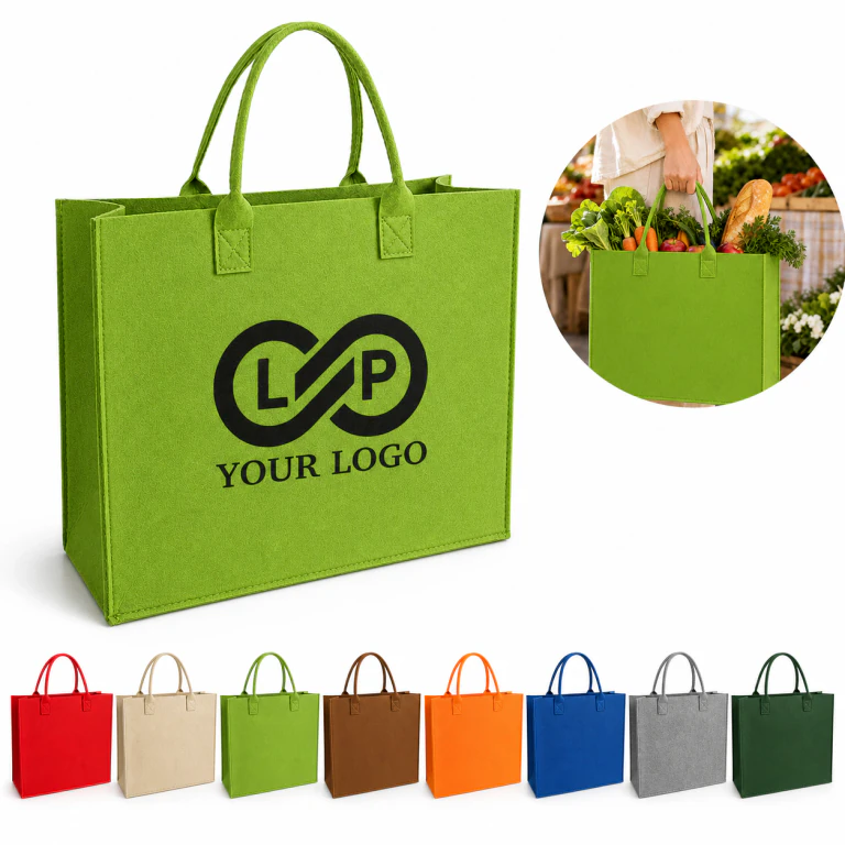 High-Quality Felt Reusable Tote Bag for Travel & Gifts