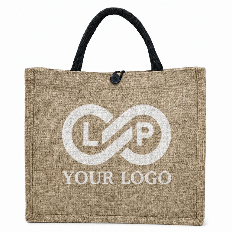 Large Hemp Burlap Tote Bag - Durable & Spacious for Travel