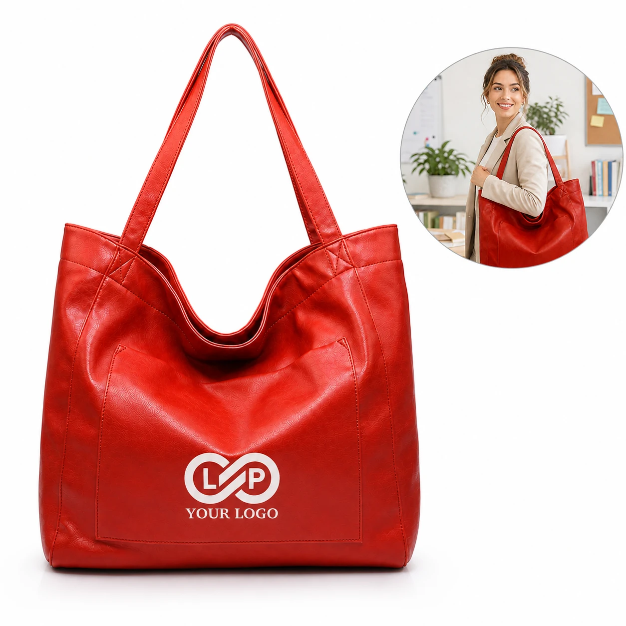 High-Quality Soft Oversize PU Leather Tote Bag for Women