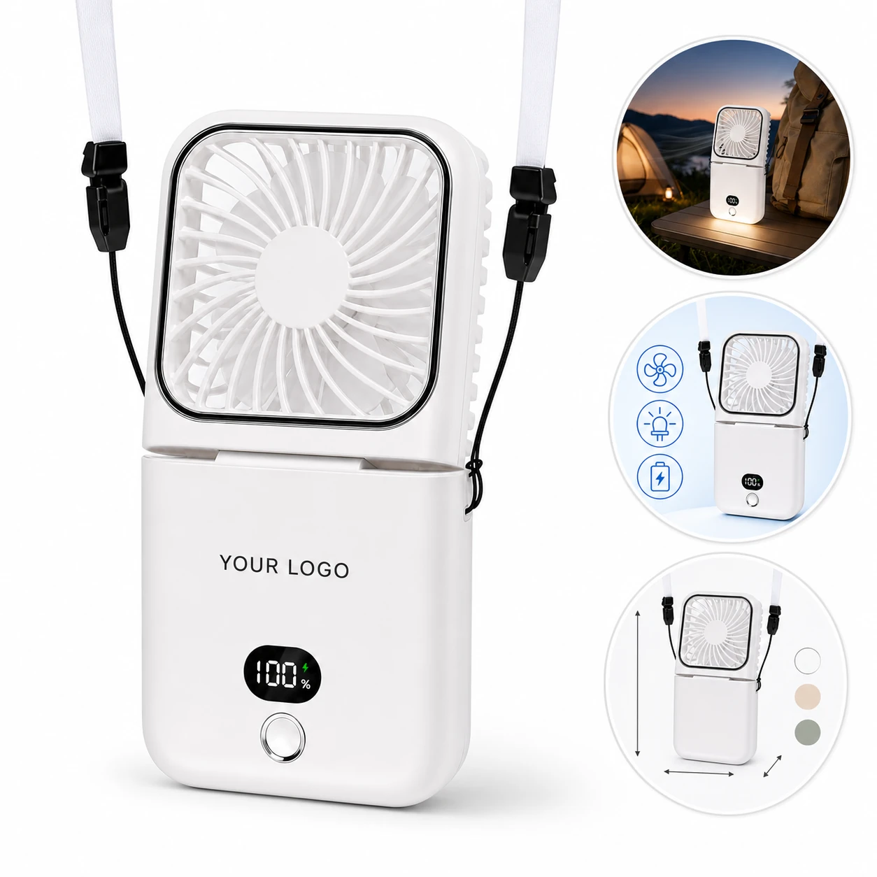 3 in 1 Power Bank Portable Fan with LED Light