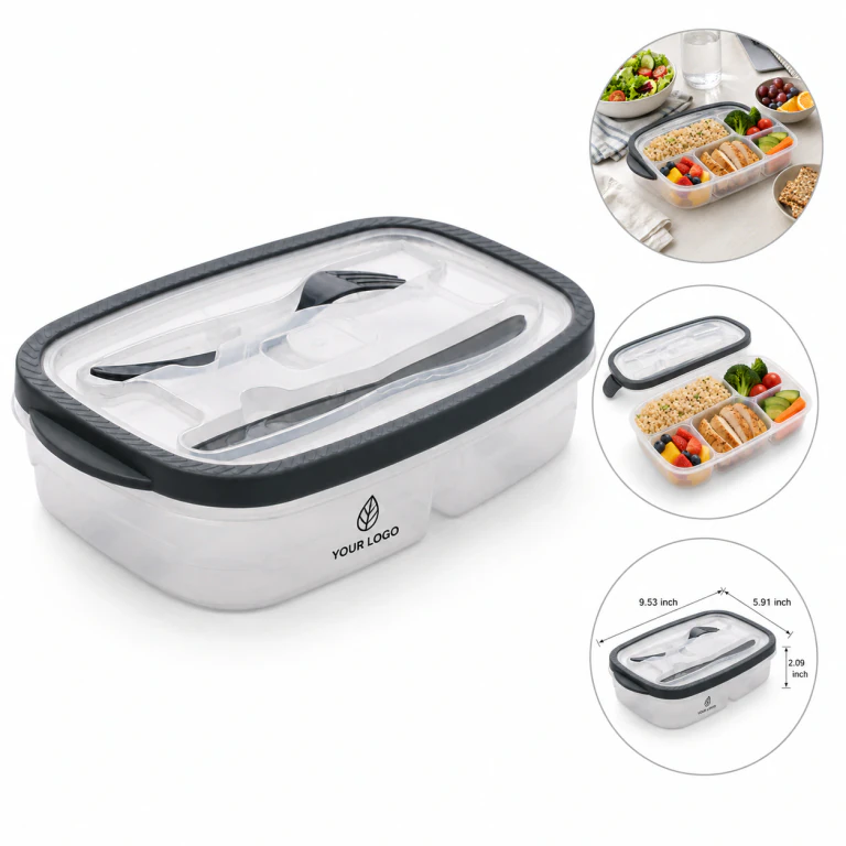 Healthy Large Capacity Portable Plastic Bento Box Leak-Proof Reusable