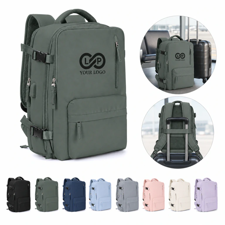 Waterproof Polyester Travel Backpack with Shoe Compartment & Anti-Theft