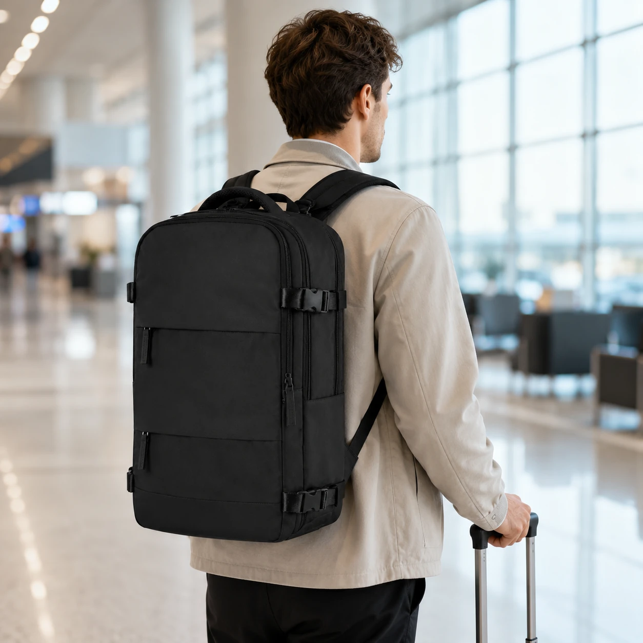 Waterproof Polyester Large Capacity Travel Backpack with USB Port