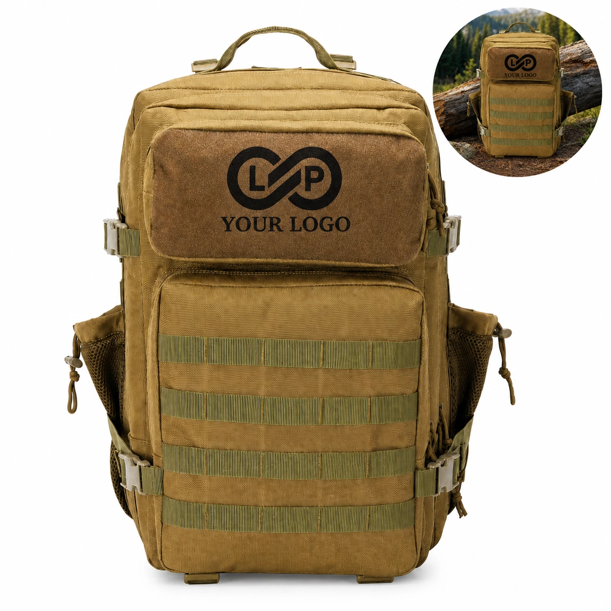 Military Tactical Backpack for Men, Large Capacity Waterproof Oxford Rucksack