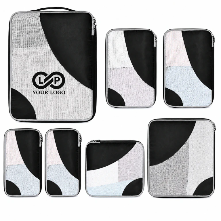 Nylon Travel Storage Organizer Bag with 6 Packing Organizers