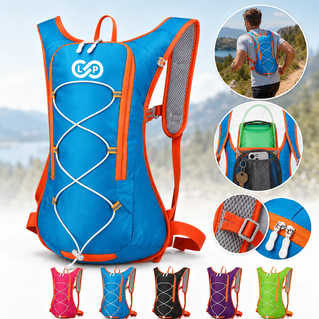 Versatile BPA-Free Cycling Running Hydration Pack Backpack