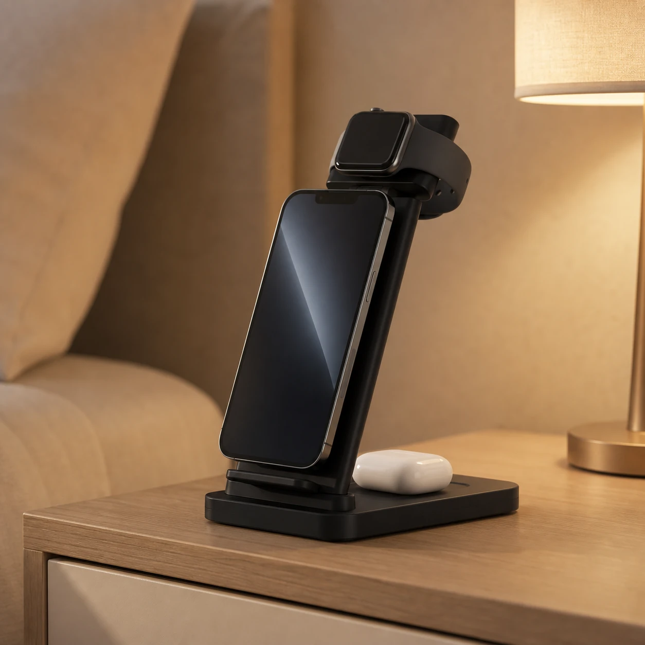 3 in 1 Wireless Charger Station for Smartphone, Smartwatch, Airpods