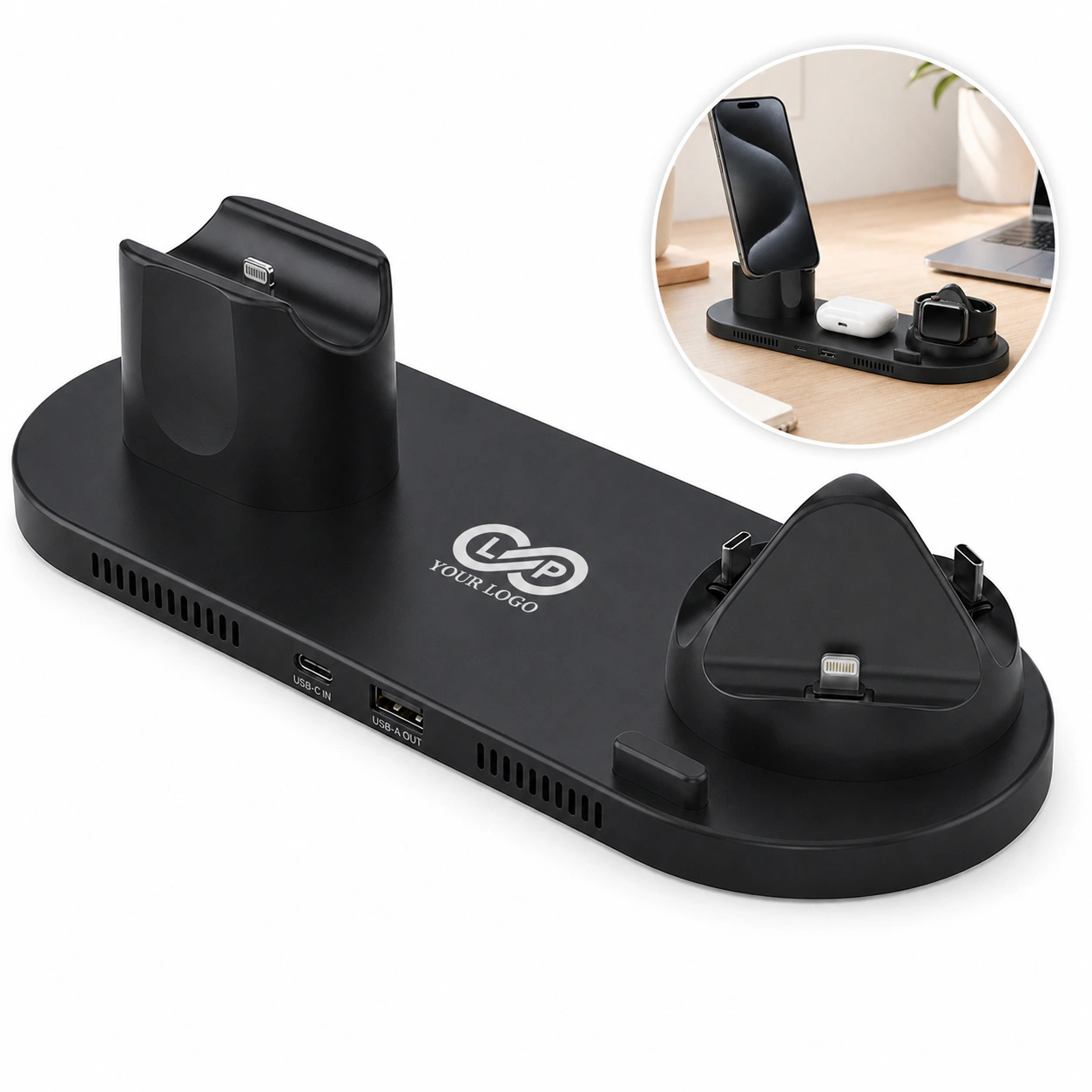 6 in 1 Magnetic Fast Charging Wireless Charger Station for iPhone Watch Airpods