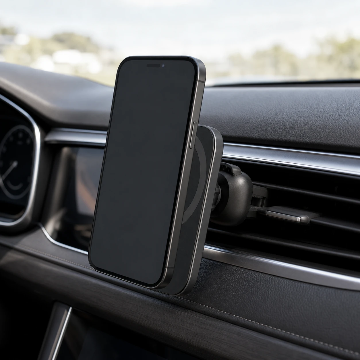 Car Vent Mount Wireless Charger 15W Fast Charging Strong Magnet