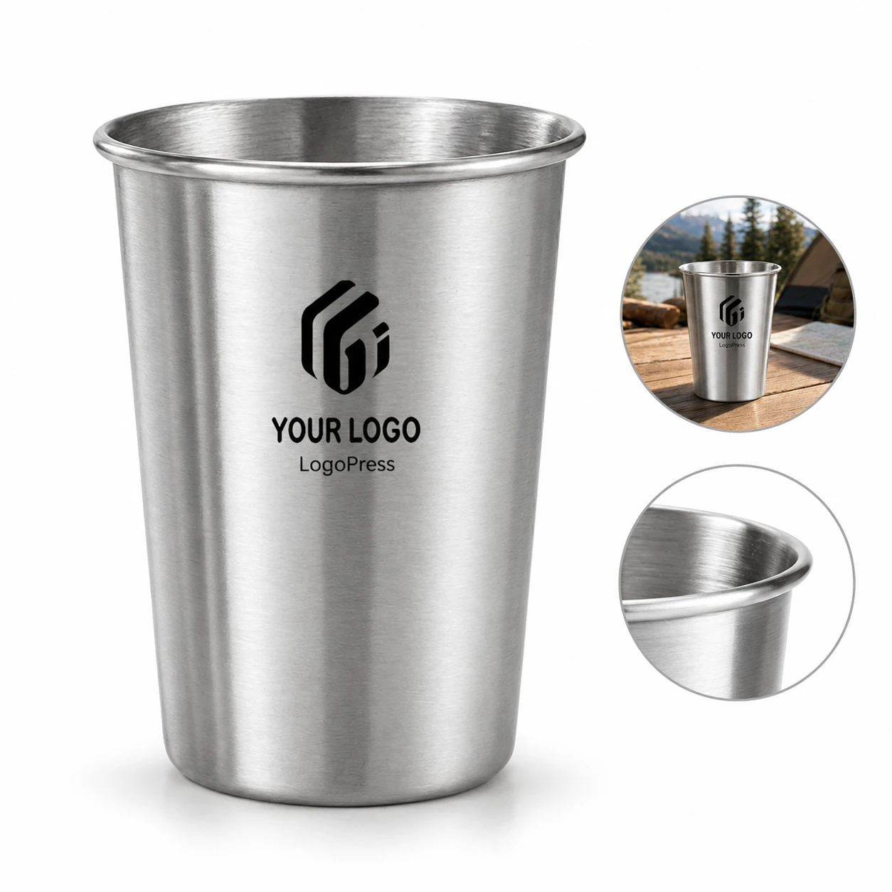 304 Stainless Steel Camping Travel Cup Tumbler Stackable