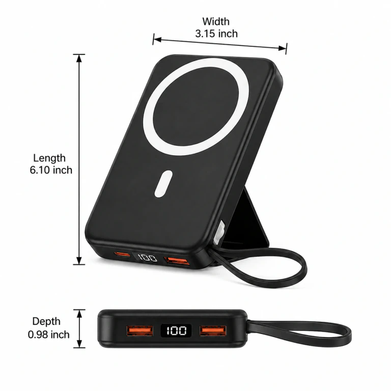 10000mAh Magnetic Power Bank with Foldable Stand Portable