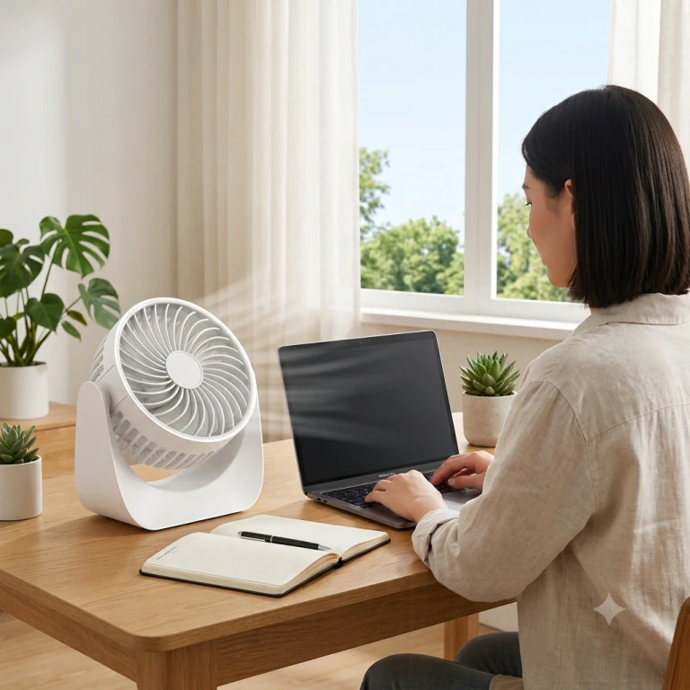 Ultra Quiet Powerful Lightweight Portable Desktop Fan 3 Speeds