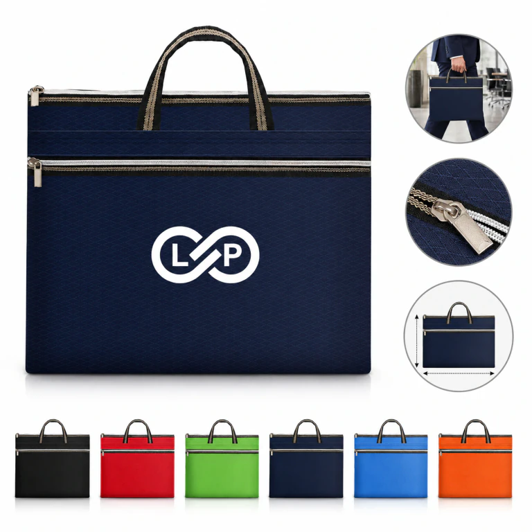 Oxford Cloth Waterproof Portable Zipper Document Briefcase