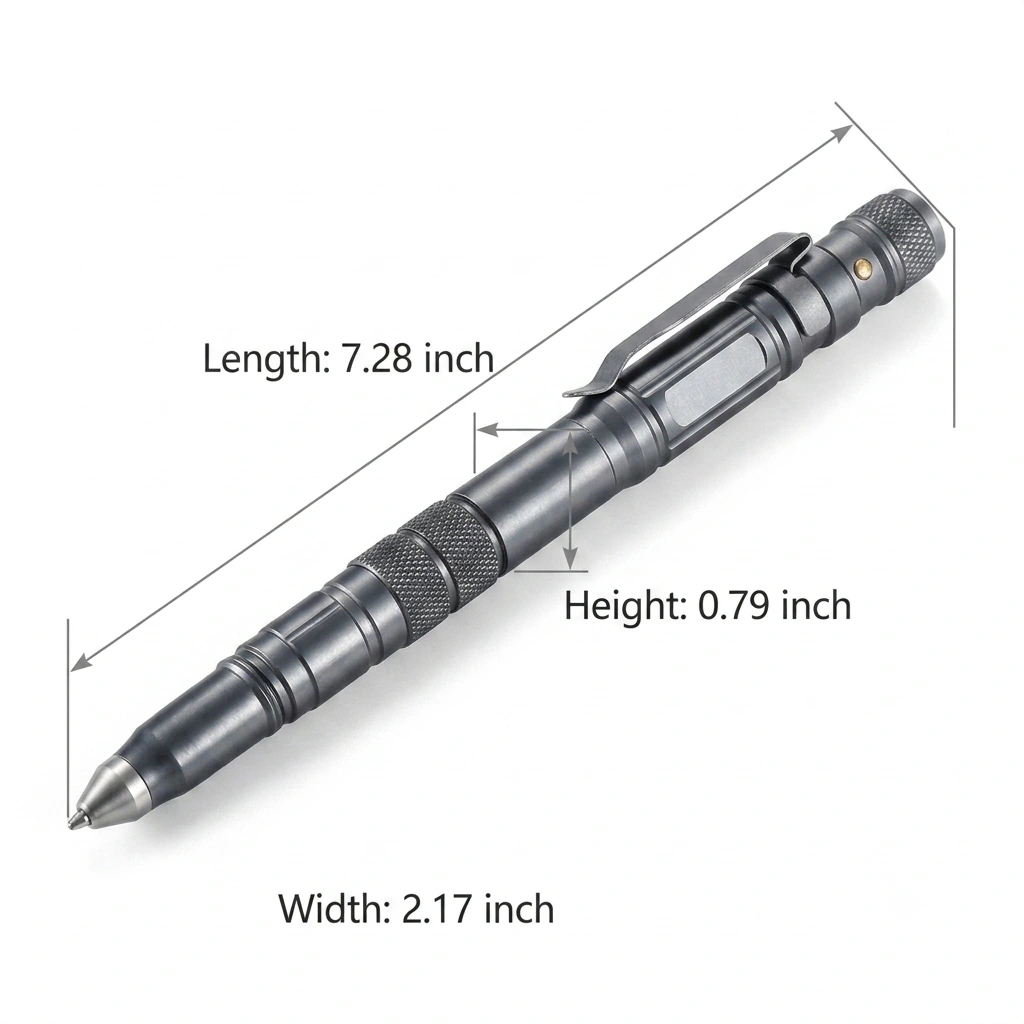 Travel Emergency Tactical Pen with Glass Breaker LED Flashlight