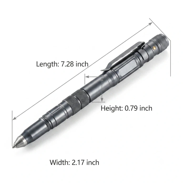 Travel Emergency Tactical Pen with Glass Breaker LED Flashlight