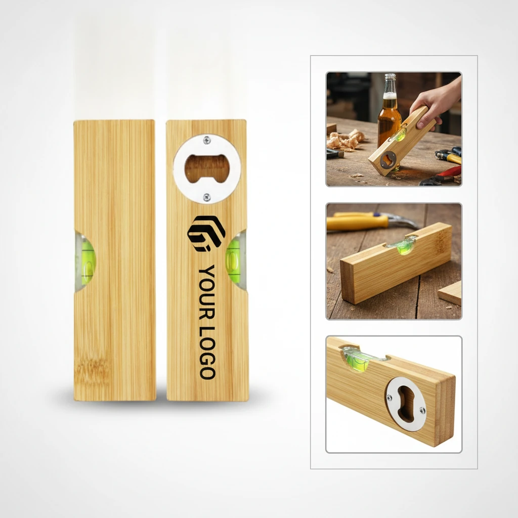 Practical Fun Wooden Level with Built-in Bottle Opener - Ideal Men's Gift