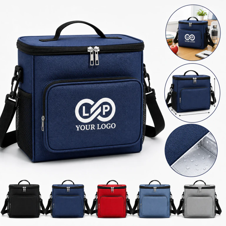 Crossbody Insulated Lunch Bag with Adjustable Strap, Large Cooler Bag