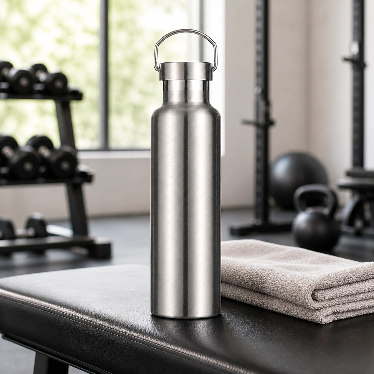 Insulated Stainless Steel Sports Water Bottle, Leak Proof, Cold & Hot