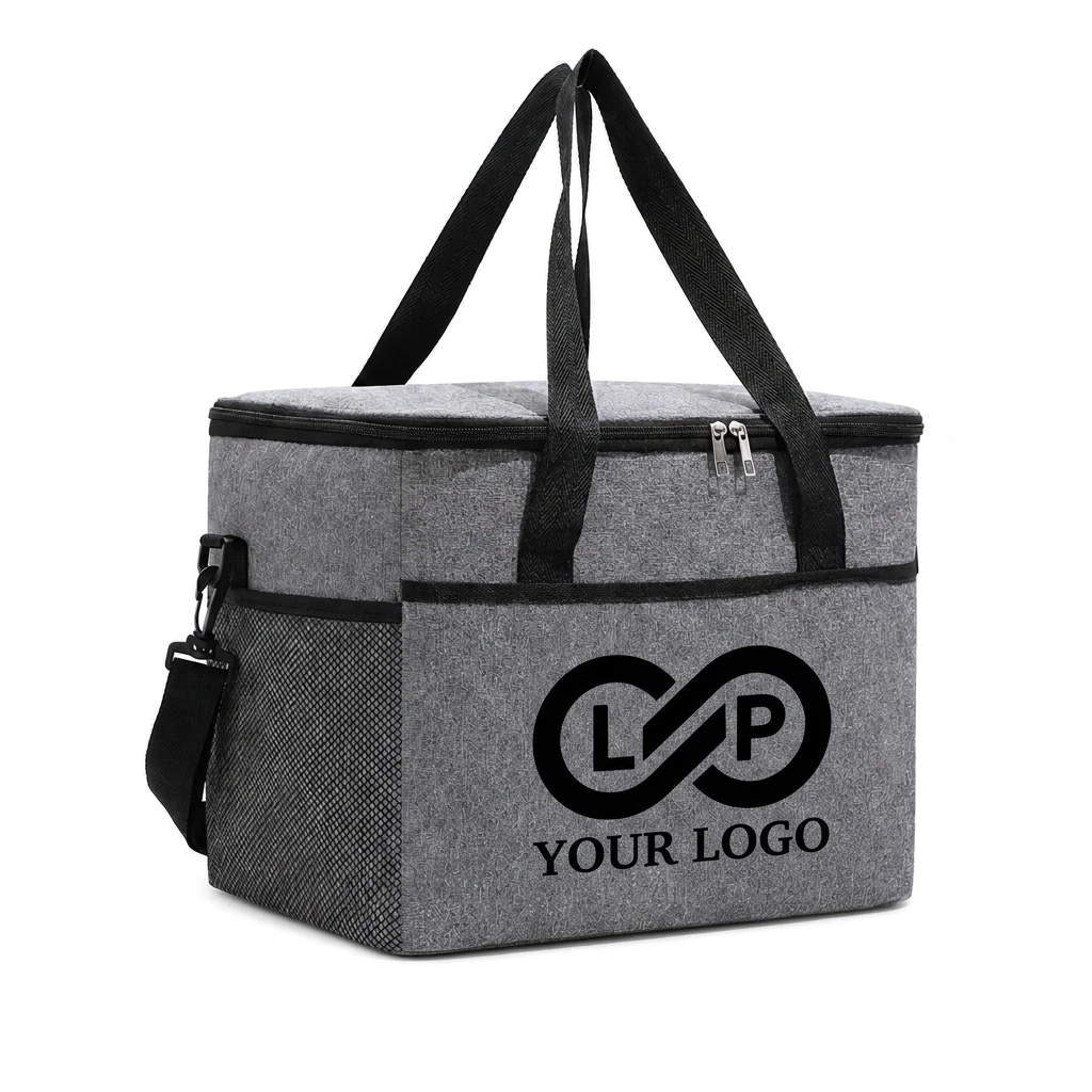 Large Insulated Oxford Lunch Bag Cooler Tote with Shoulder Strap
