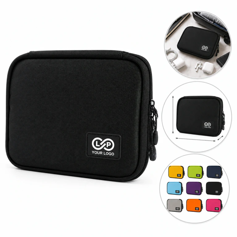 Nylon Electronic Accessories Travel Cable Organizer Pouch