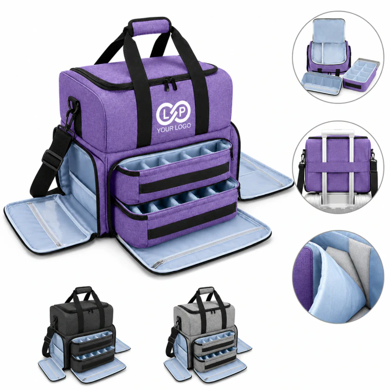 Portable Detachable Nail Polish Storage Bag with Adjustable Strap