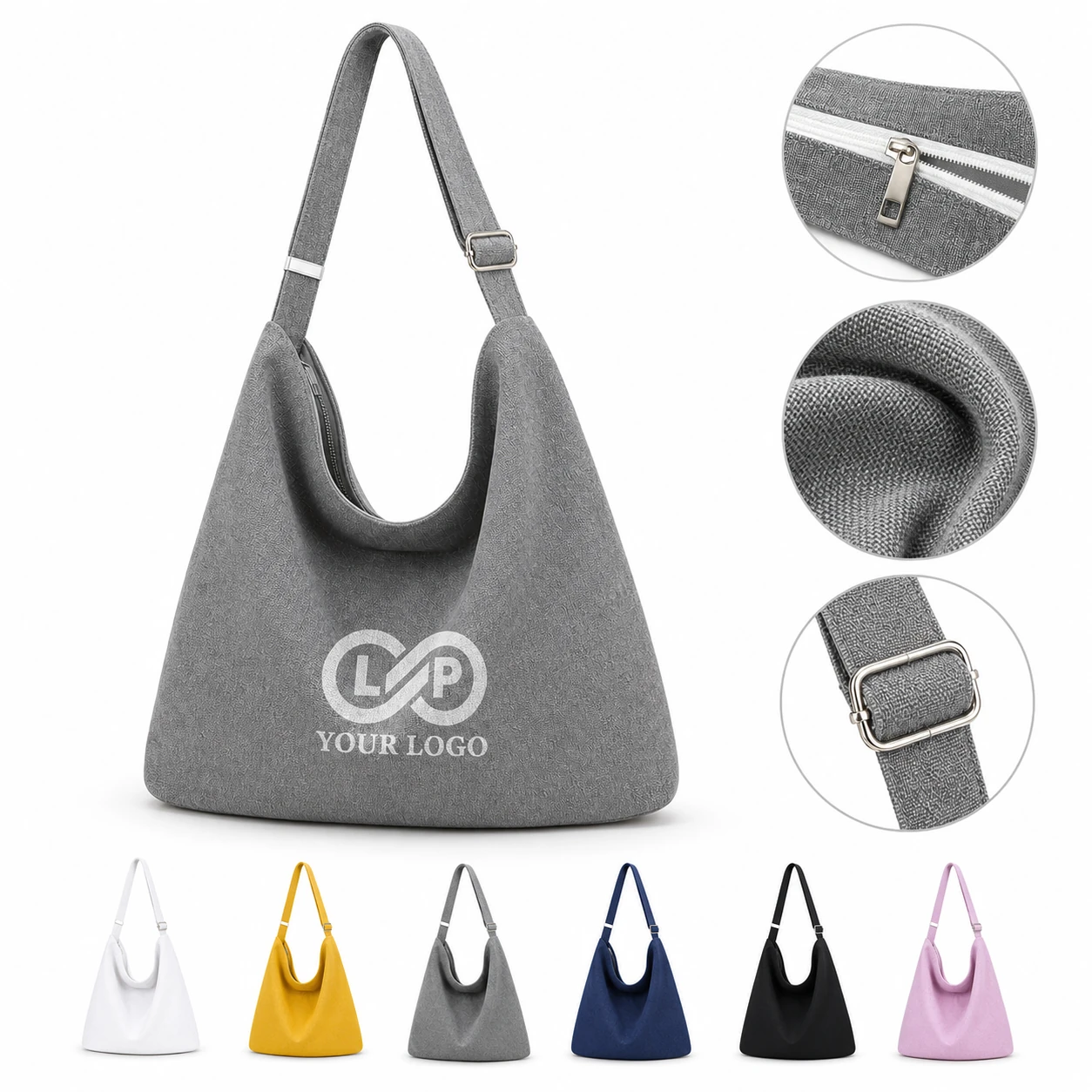 Retro Canvas Crossbody Shoulder Hobo Tote Bag with Adjustable Strap