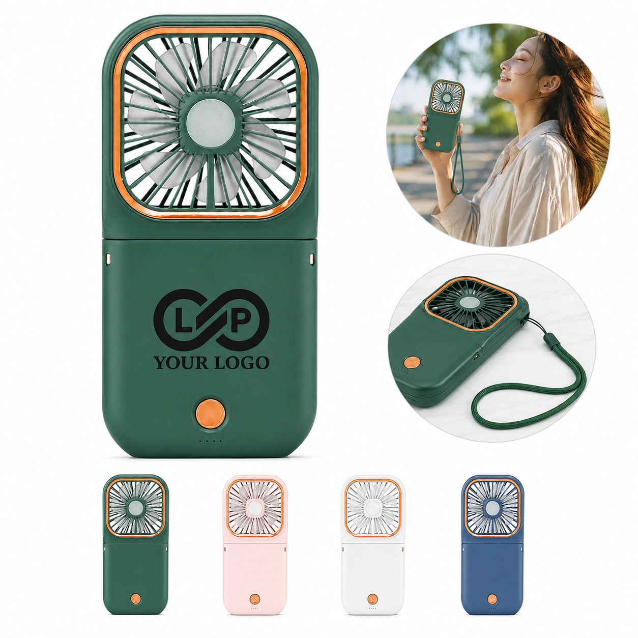 Portable Foldable Handheld Fan Power Bank Rechargeable 3 Speeds USB