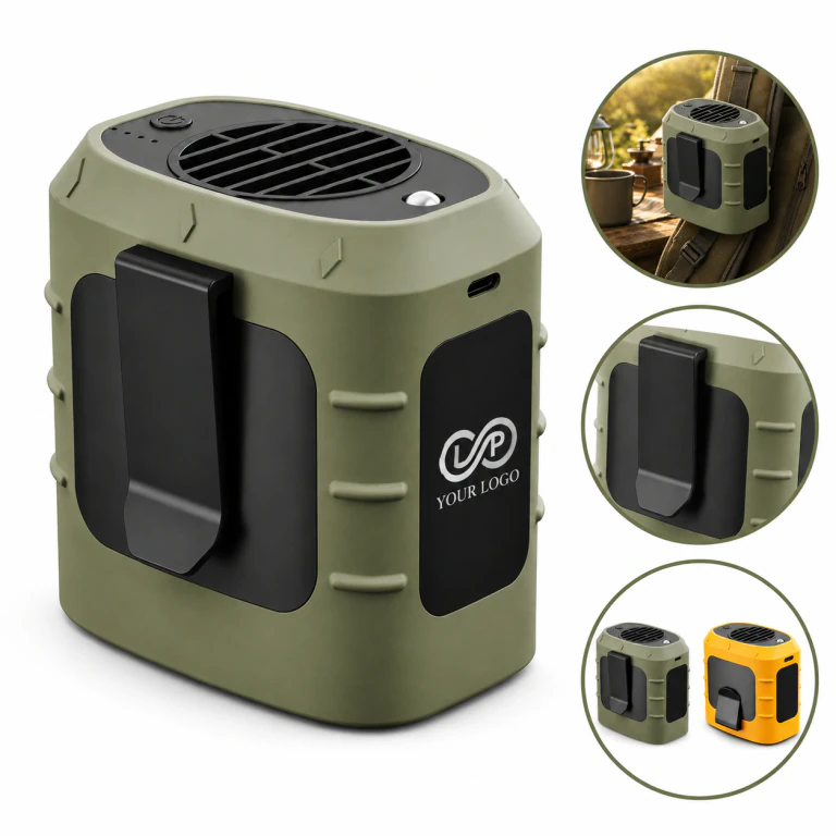 Multi-Function Anti-Fall Power Bank Waist Clip Fan 3-Speeds