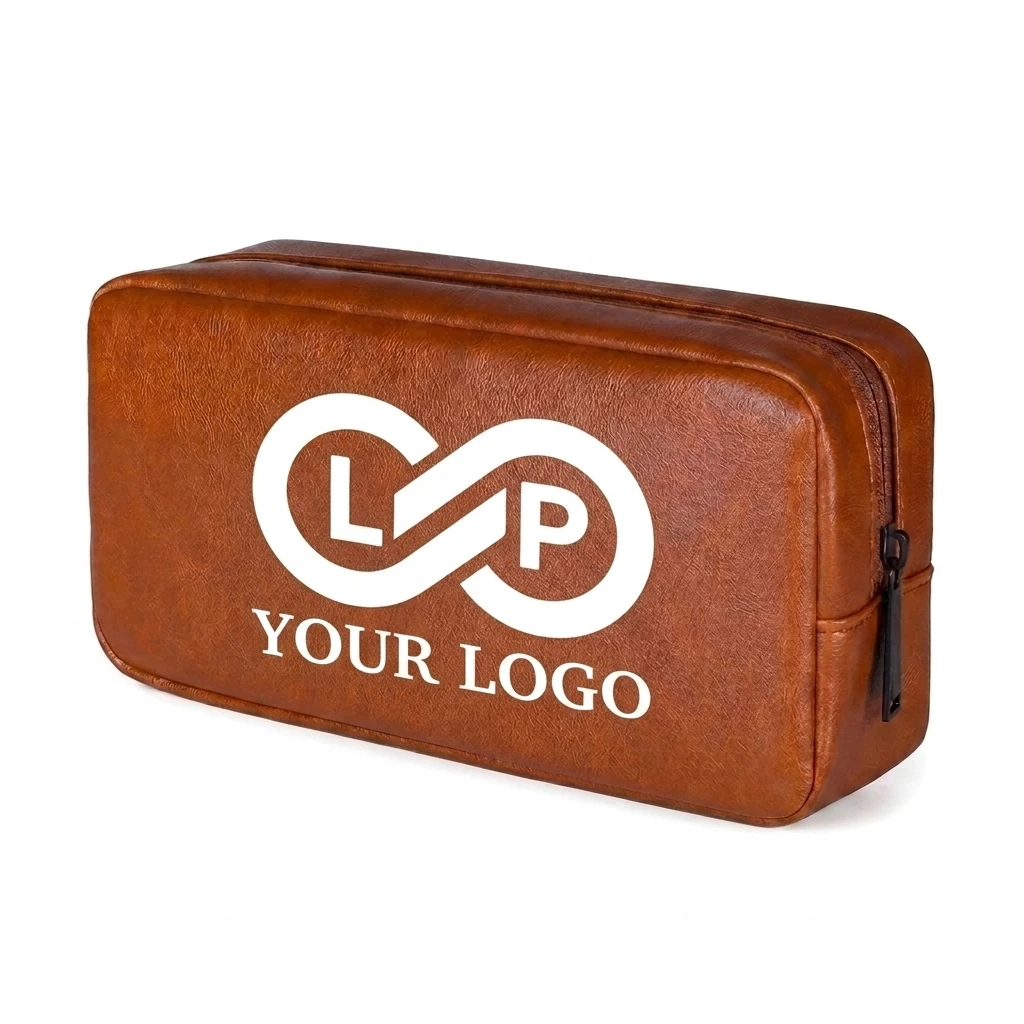PU Leather Pencil Case Stationery Pouch with Mesh Pockets