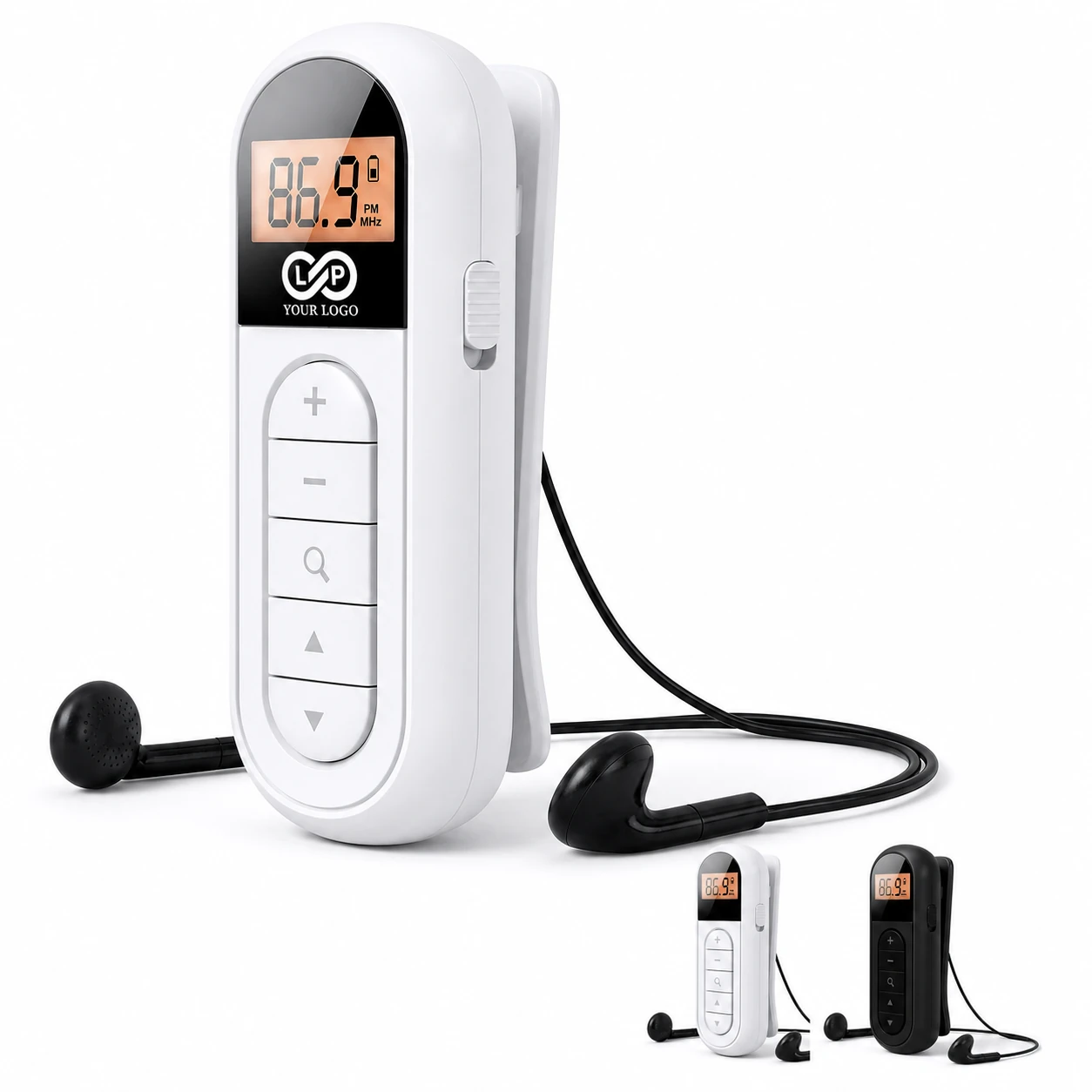 Portable Clip-on Rechargeable Pocket Radio with DSP and LED Display