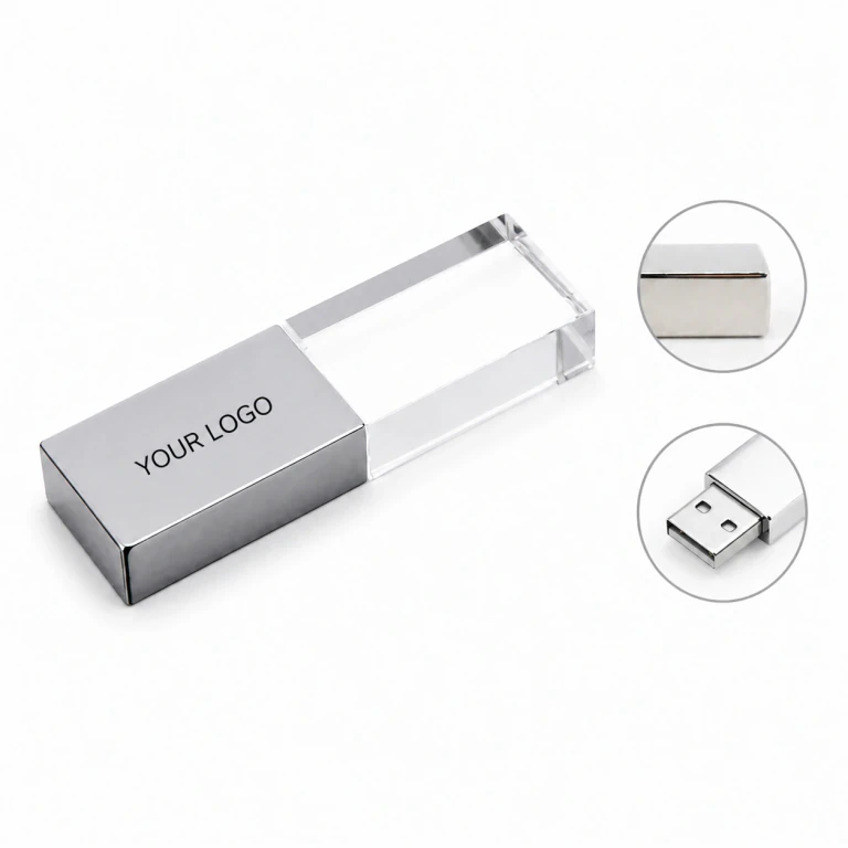 Customized Transparent Luminous Crystal USB Flash Drive